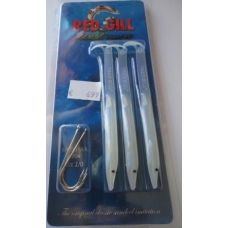 Red Gill Rascal 3 amostras 115mm Cor: Blue Pearl(19) + 3 Anzois Sakuma 2/0